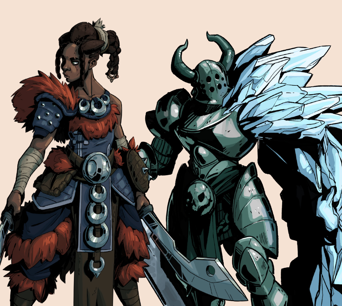 Character design de deux personnages humanoïdes